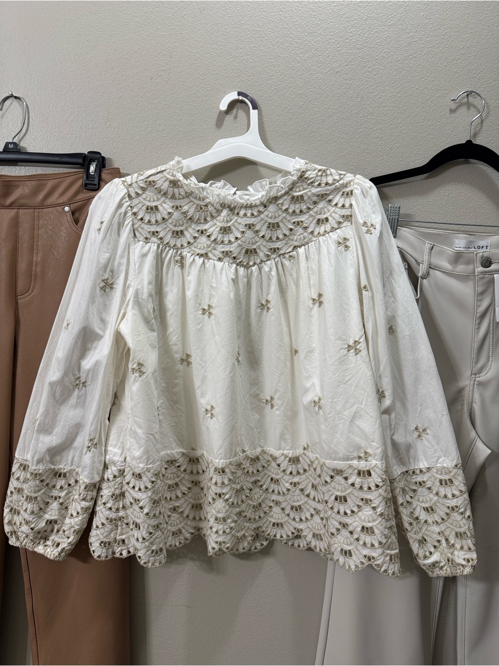 Ivory Embroidered Bohemian Yoke Blouse